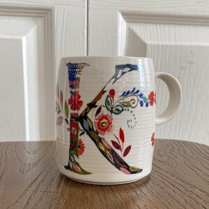 Anthropologie Starla M Halfmann Multicolor Floral Letter K Mug